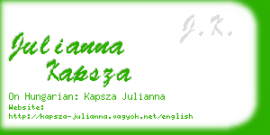 julianna kapsza business card